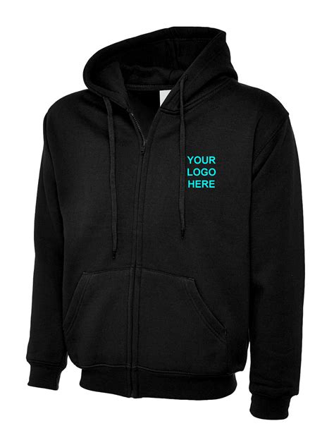 hoody zipped  left chest embroidery