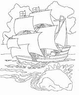Coloring Pages Plymouth Rock Template Plantation Gif Thanksgiving Mayflower Pilgrims sketch template