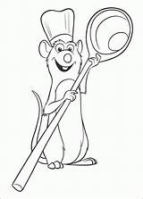 Ratatouille Coloring Remy Spoon Pages Disney Coloriage sketch template