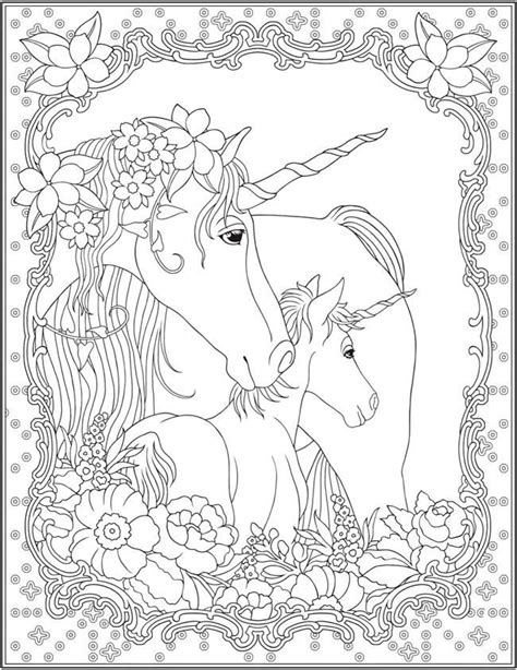 printable coloring pages  adults unicorns