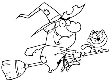 halloween witch coloring page coloring pages