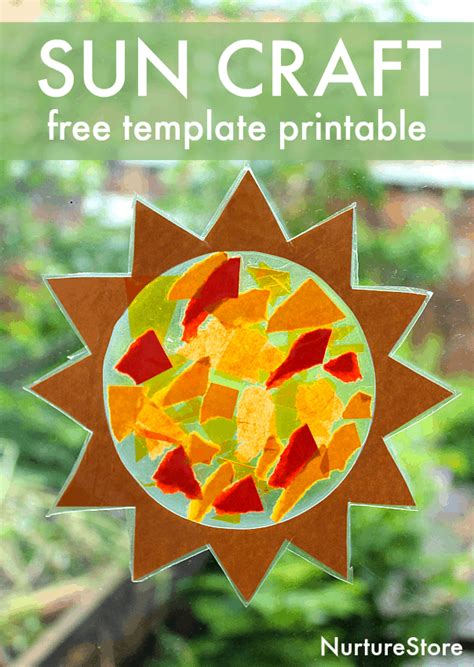 sunshine sun catcher easy solstice craft  sun template printable