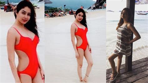 Kumkum Bhagya Fame Leena Jumani Hot Red Bikini Look In Thailand