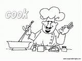 Koch Kochen Profesiones Ausmalbilder Inglés Cocinero Ausmalbild Cozinheiro Cocinando Malvorlagen Laminas Culinária Q1 sketch template