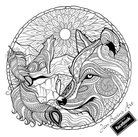 coloring page fox coloring page mandala coloring pages animal