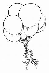 Tiana Frog Princess Hanging Balloons Colorear Para Bunch Coloring Flying Pages Disney Originales Páginas sketch template