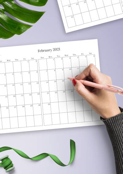 printable  months   page calendar
