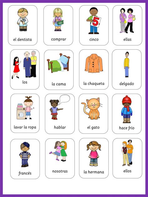 spanish flashcards basic vocabulary learning spanish learn