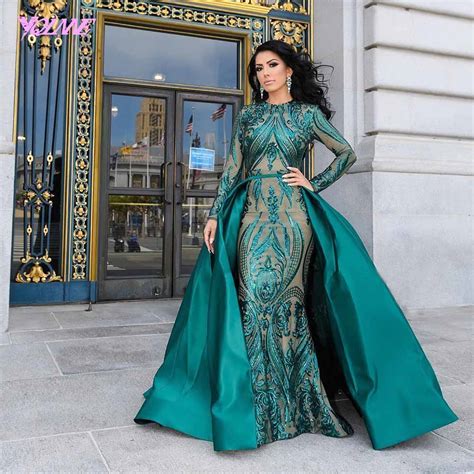 buy yqlnne emerald green dubai evening dress 2019