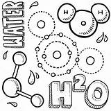 Molecule Water Science Sketch Coloring Molecules H2o Chemistry Drawing Illustration Doodle Stock Drawings Doodles Molecular Color Vector Atom Dna Sketches sketch template