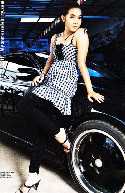 Myanmar Actress Photos Moe Hay Ko With Black Sport Car