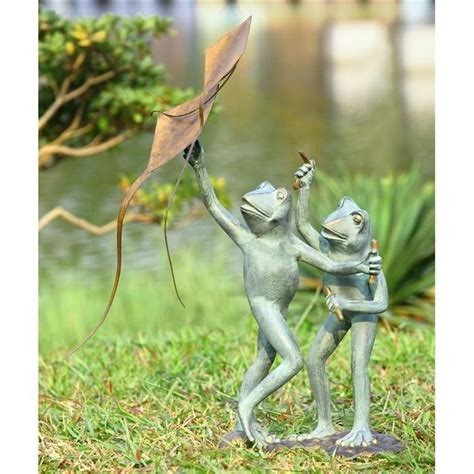 large whimsical frog kite flyers metal garden pool sculptureh metal sculptures garden