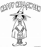Halloween Witch Coloring Happy Printable Pages Costume Print Color Colour Signs Book sketch template