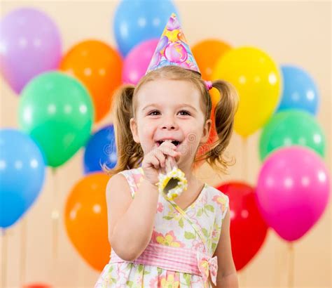happy child girl  birthday party stock image image