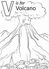 Volcano Coloring Printable Drawing Pages Letter Preschool Alphabet Kids Activities Colouring Crafts Sheet Volcanoes Worksheets Sheets Supercoloring Activity Dinosaur Tickets sketch template