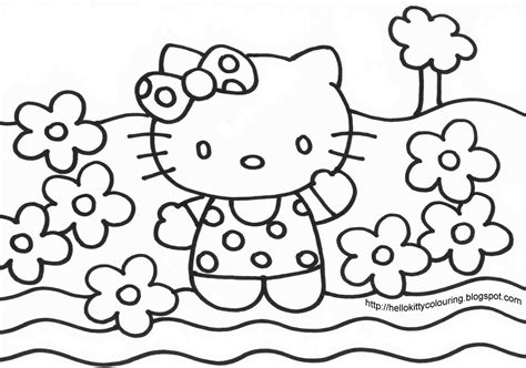 kitty   beach colouring page