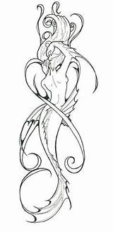 Outline Mermaids Outlines Sirene Tante Tatuaggi Capolavori Meerjungfrau Nautical Sereia Seadragon Cores Nymphs Inkspired Musings Glaube Tatuagens sketch template