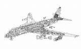 Convair 880 Cutaway Airliner Drawing Narrow Jet Tags Body sketch template