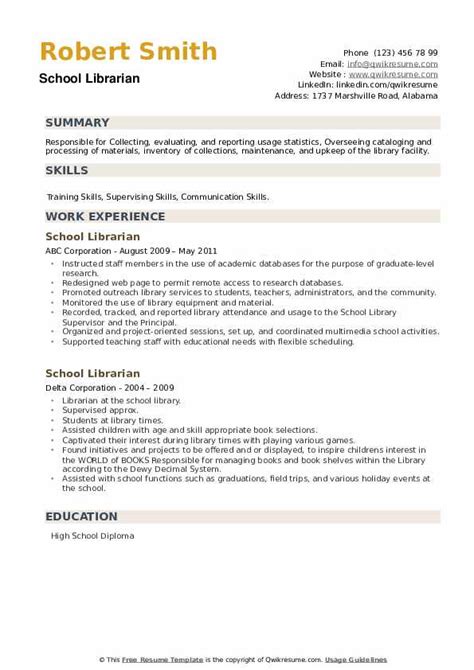 librarian resume sample good resume examples