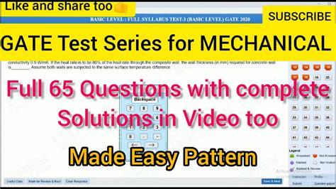 gate test series  mechanical full basic  test  solutions youtube
