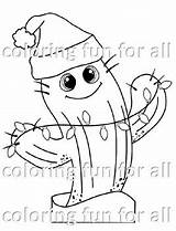 Cactus Coloring Christmas Pages Prep Craft Holiday Mrs Fun sketch template