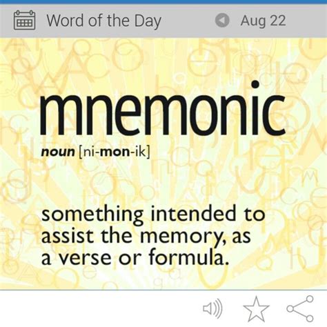 mnemonic uncommon words words unusual words
