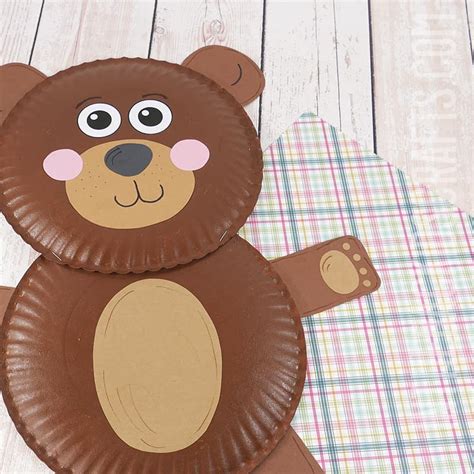 teddy bear craft   craft template   bag kids crafts