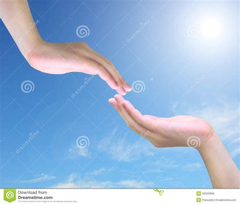 hand touch stock photo image  hand feeling harmony