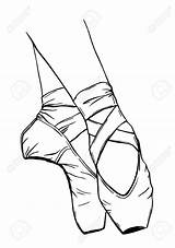 Shoes Drawing Pointe Ballerina Ballet Feet Sketch Getdrawings sketch template