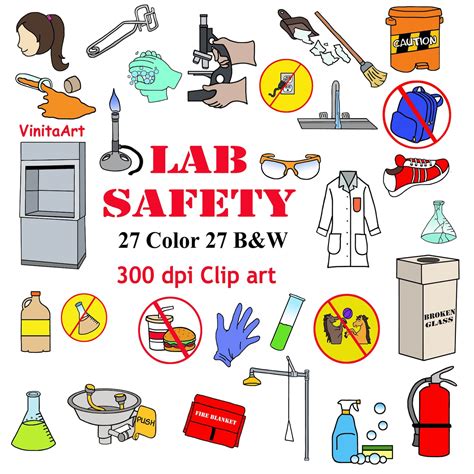 digital lab safety clip art safety posters science lag etsy