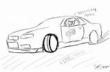 R34 Drifting Nissan Deviantart sketch template