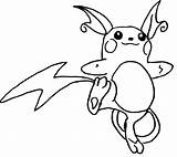 Raichu Coloring Pages Pokemon Getdrawings sketch template