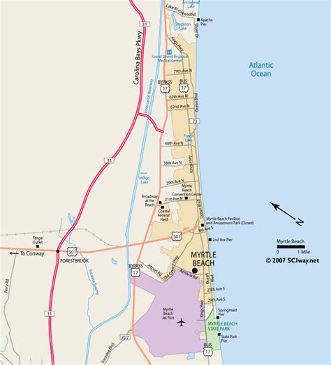 myrtle beach south carolina printable map