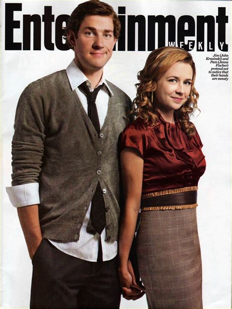 john krasinski and jenna fischer on the cover of entertainment weekly