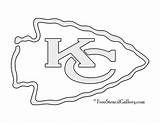 Chiefs Kansas City Nfl Stencil Coloring Football Logo Pages Kc Stencils Patterns Templates Logos Pumpkin Carving Printable Cheifs Sports Team sketch template