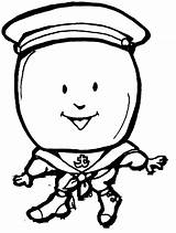 Humpty Dumpty Coloring Cartoon Pages sketch template