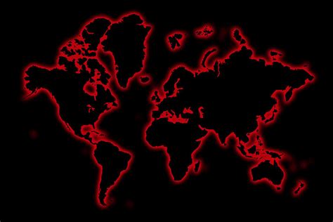 world map  glow red photograph  andrew fare