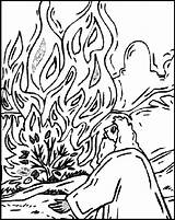 Coloring Burning Bush Moses Pages Sheets Colouring Exodus Popular Library Clipart sketch template