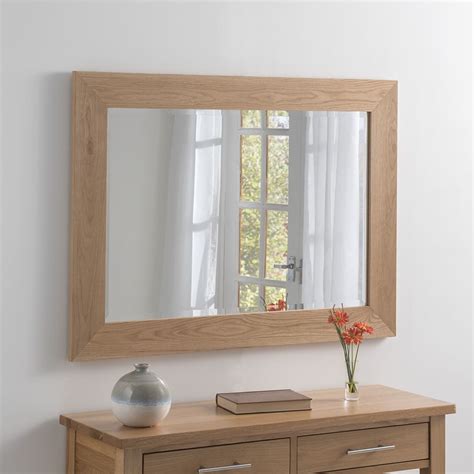 solid oak framed wall mirror  sizes soraya interiors uk