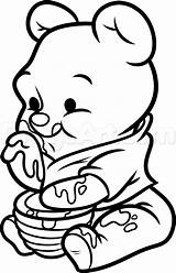 Pooh Winnie Bear Draw Drawings Disney Drawing Chibi Step Kawaii Coloring Pages Characters Whinnie Choose Board sketch template