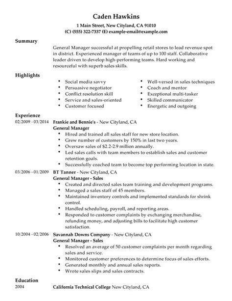 unforgettable general manager resume examples  stand