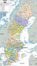 Bildresultat för Sverige karta. Storlek: 150 x 267. Källa: www.maps-of-europe.net