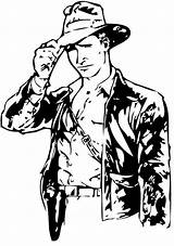 Indiana Jones Hat Coloring Clip His Clipart Pages sketch template