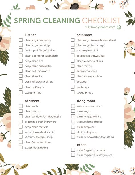 printable spring cleaning checklist clutterbug spring cleaning images