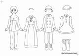 Paper Dolls Coloring Doll Christmas Spirit Winter Set sketch template