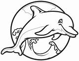 Dolphin Coloring Pages Cartoon Printable Print sketch template