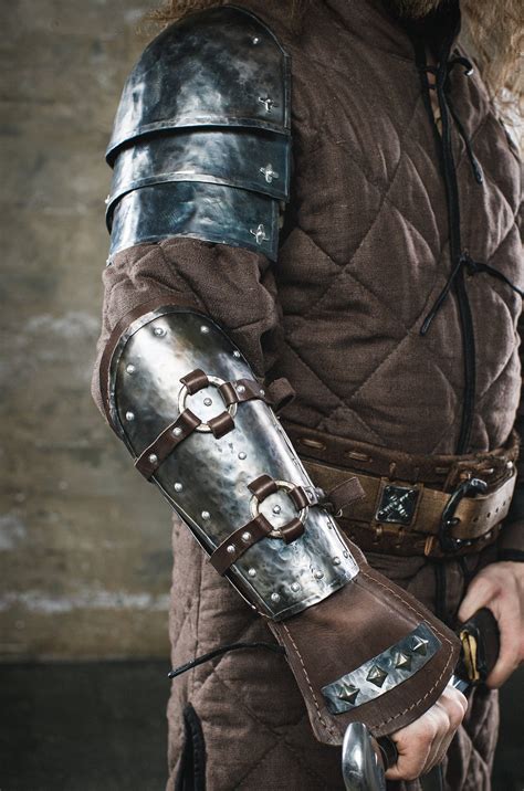 steel shoulder armor medieval larp pauldrons warrior etsy