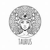Taurus Horoscope Signs Signe Zodiaque 30seconds Toro Segno Adulte Symbole Astrology Ragazza Taureau Zodiak Illustrativo Materiale Adulta Zodiaco Libra Leo sketch template