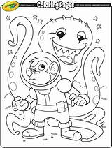 Coloring Alien Space Astronaut Crayola Monkey Pages Printable Kids Spaceman Sheets Colouring Sketch Astronauts Printables Monday Print Choose Board sketch template