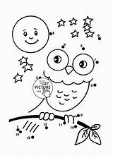 Dot Owl Coloring Dots Connect Pages Toddlers Printables Cute Worksheets Wuppsy Tags Find Children sketch template
